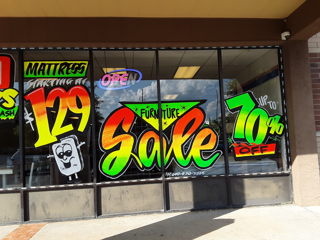 Window Painting, Shiny Paint, Hand Painted Signs, Window Painting,  Murals